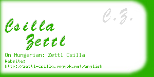 csilla zettl business card